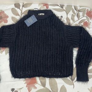 Universal Thread Black Textured Turtleneck Sweater